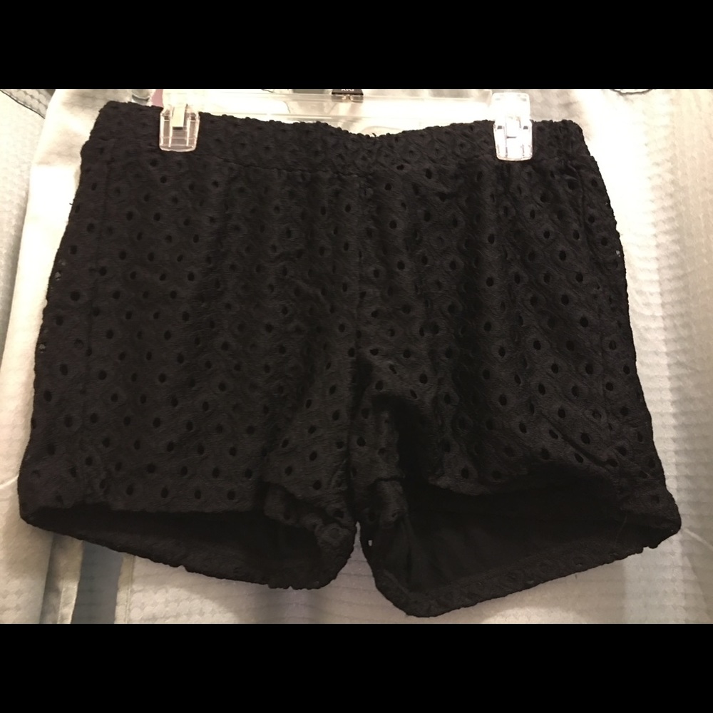 SOLD Black Eyelet shorts